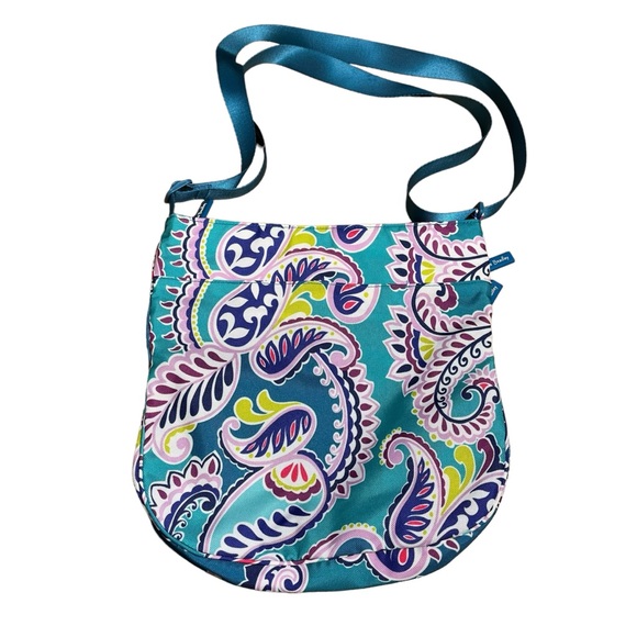 VERA BRADLEY TRIO ZIP HIPSTER CROSSBODY WAKIKI PAISELY LIKE NEW - Picture 3 of 6